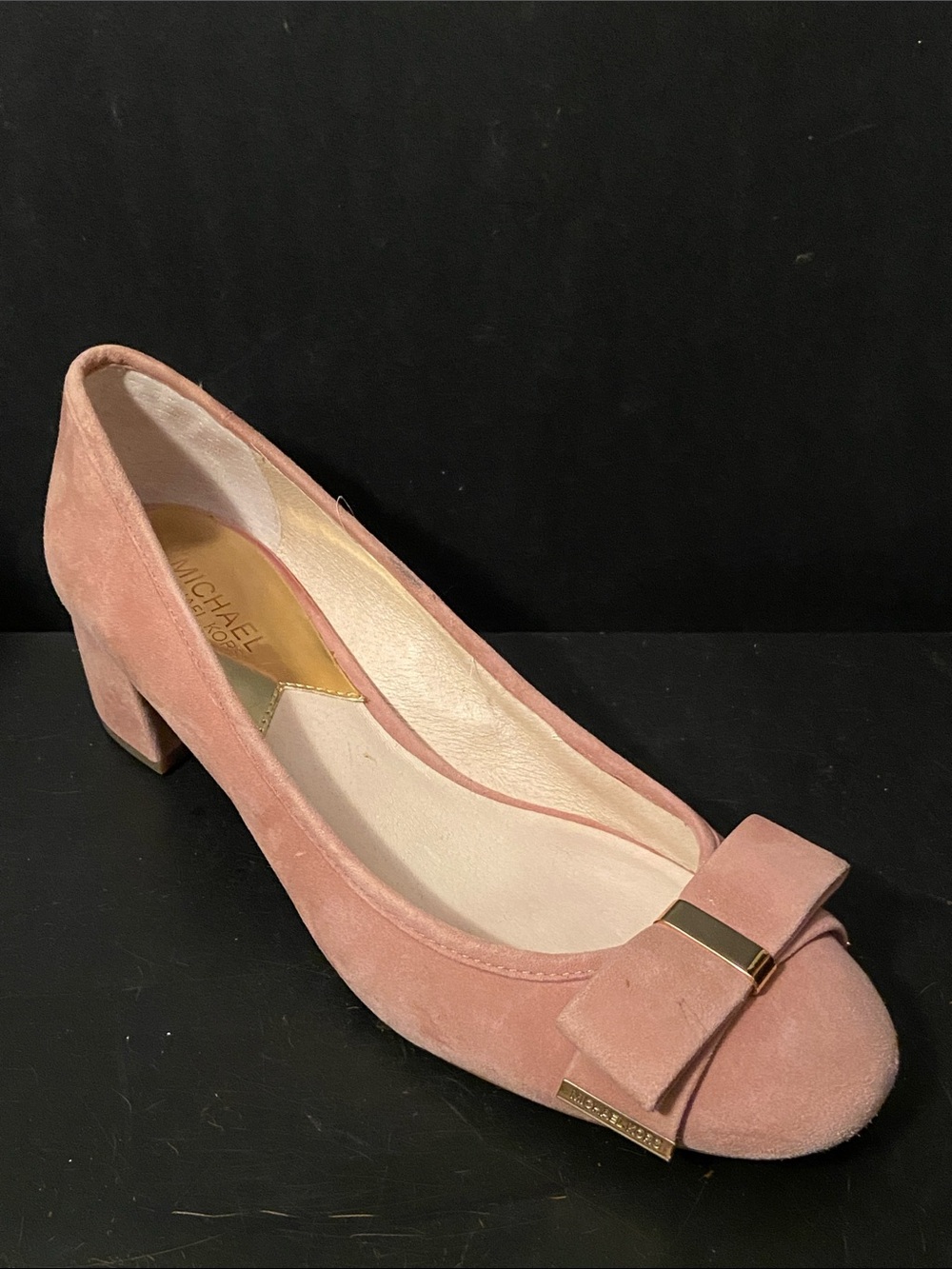 Michael Kors MICHAEL Kiera Flex Mid Pump Size 9.5 Dusty Rose Tan Suede